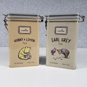 Disney Winnie the Pooh Charbrew Tea Tin Set Hunny Lemon / Earl Grey 120ct New